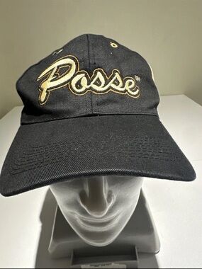 Posse Black Cap with Gold Script Logo